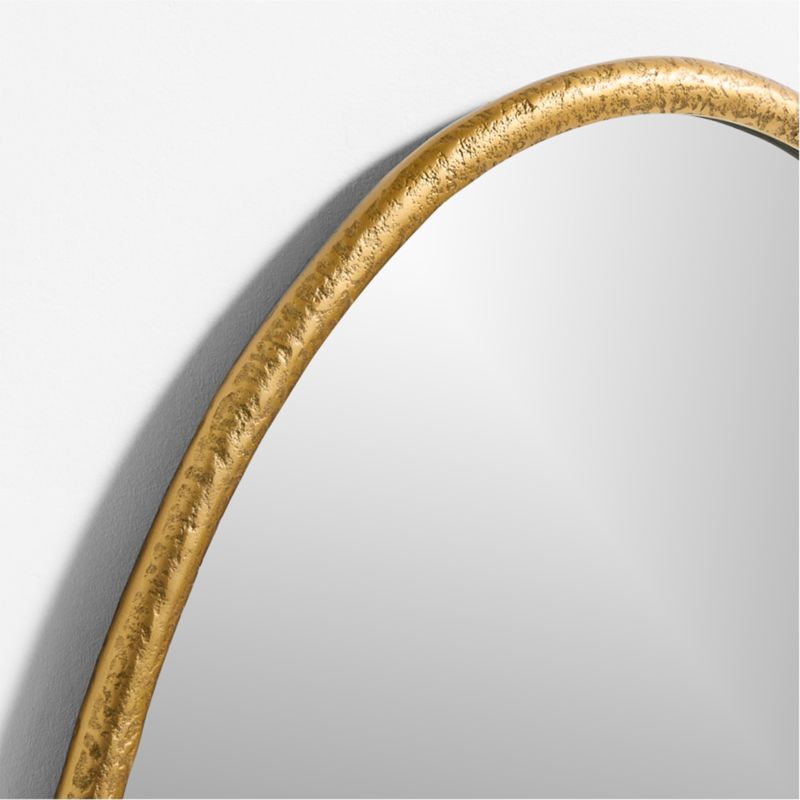 Mirabella Brass Metal Oval Wall Mirror 25.75'x40'