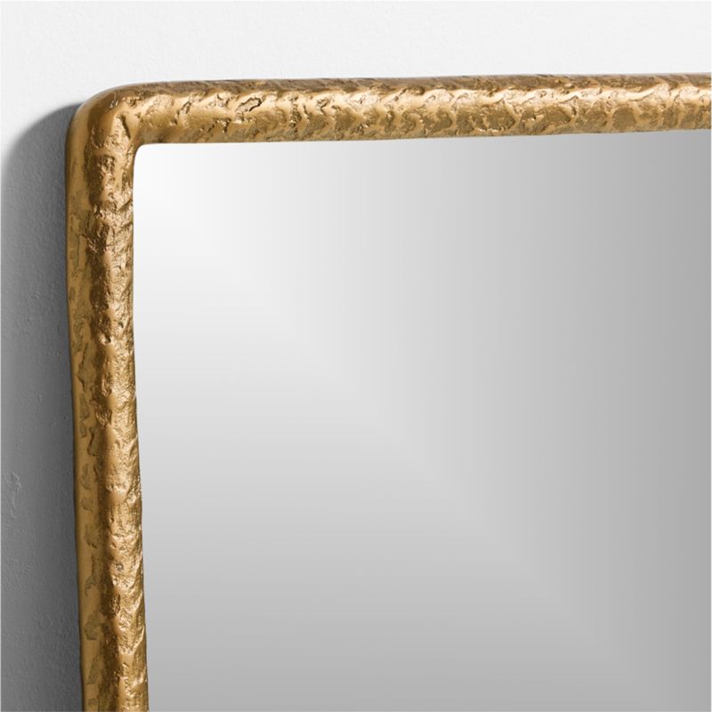 Mirabella Brass Metal Rectangle Floor Mirror 32'x76'