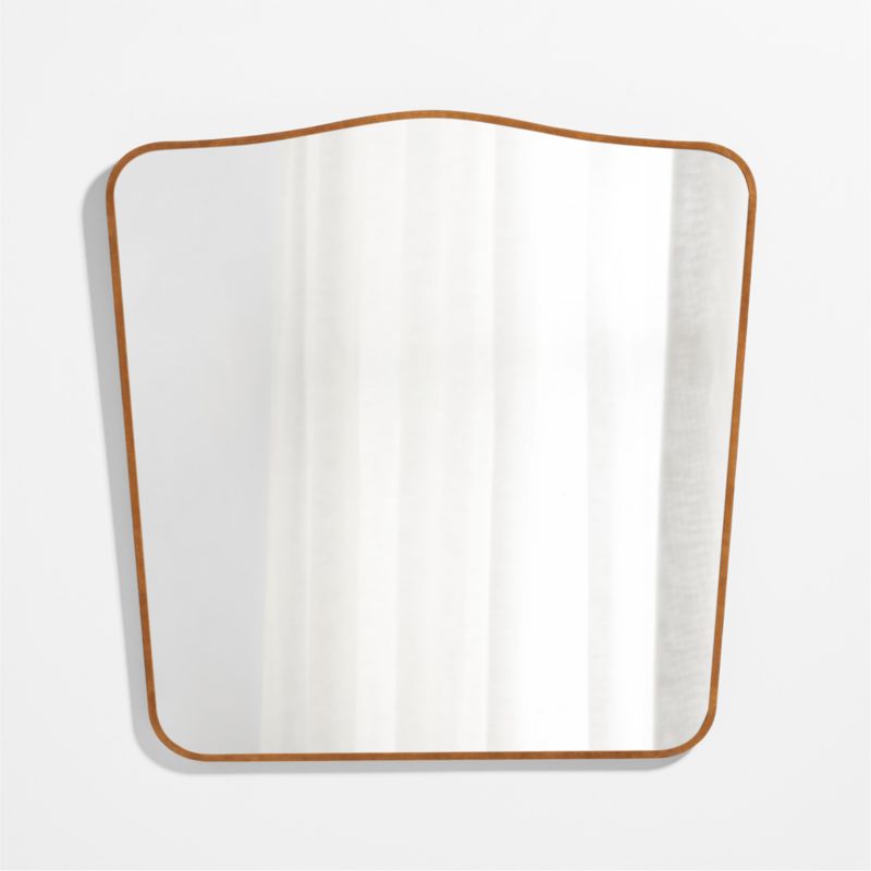 Briars Brown Suede Border Mantel Mirror by Jake Arnold 41'