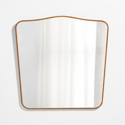 Briars Brown Suede Border Mantel Mirror by Jake Arnold 41'