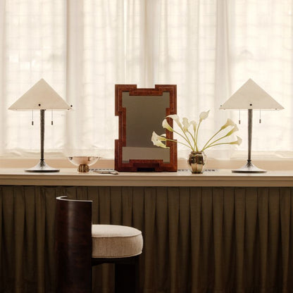 Memini Burl Wood Vanity Mirror by Athena Calderone