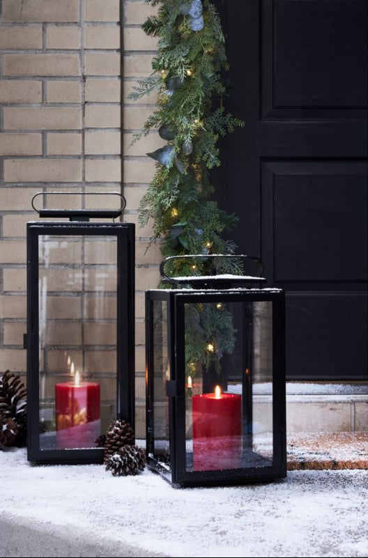 Walker Black Metal Outdoor Lantern 30.25'