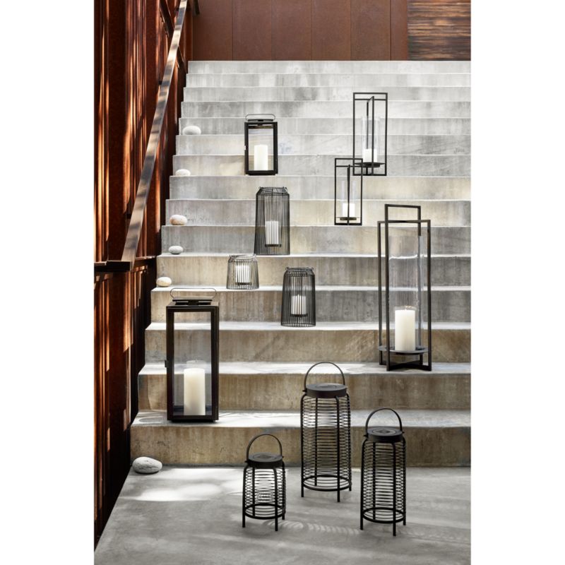 Dune Medium Black Metal Outdoor Lantern 24'