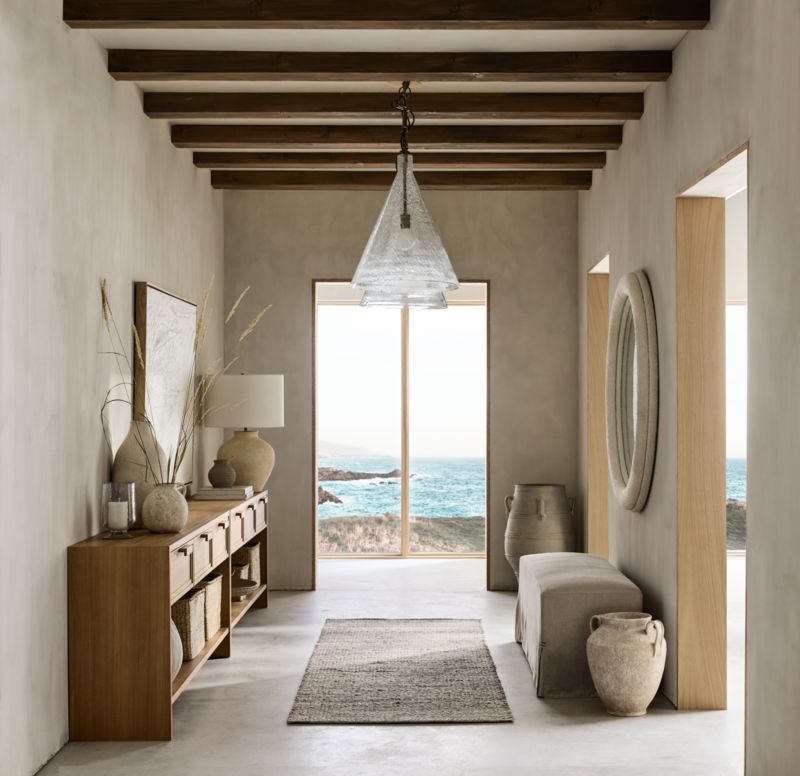 Harris White Boucle Round Wall Mirror 45'