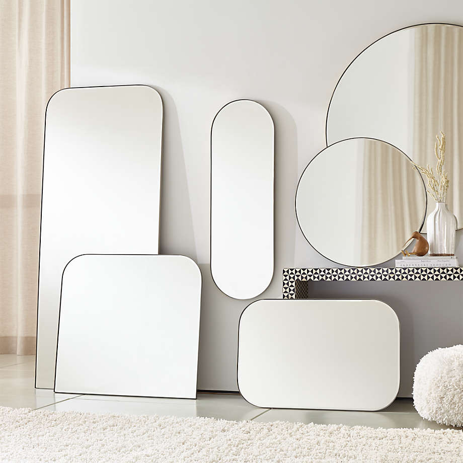 Edge Black Round 30' Wall Mirror