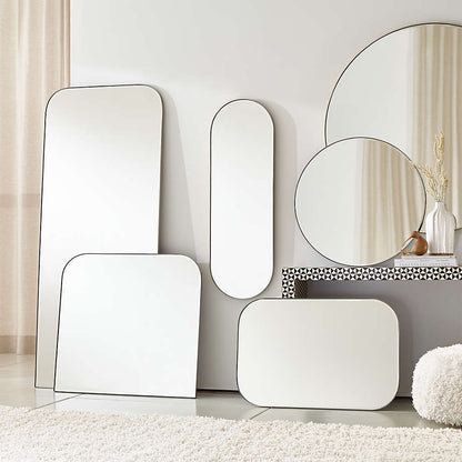 Edge Black Round 30' Wall Mirror