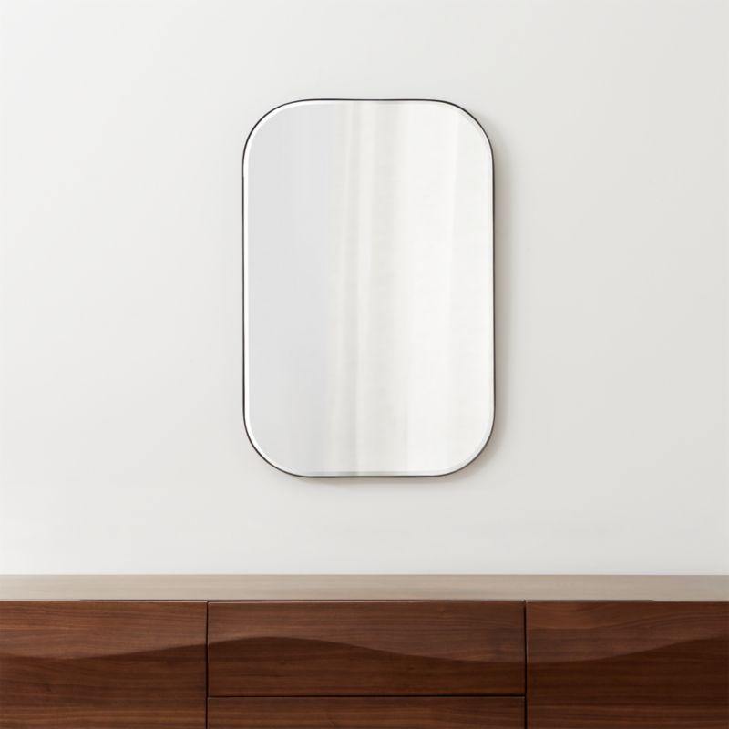 Edge Black Rounded Rectangle Mirror