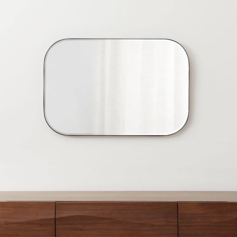 Edge Black Rounded Rectangle Mirror