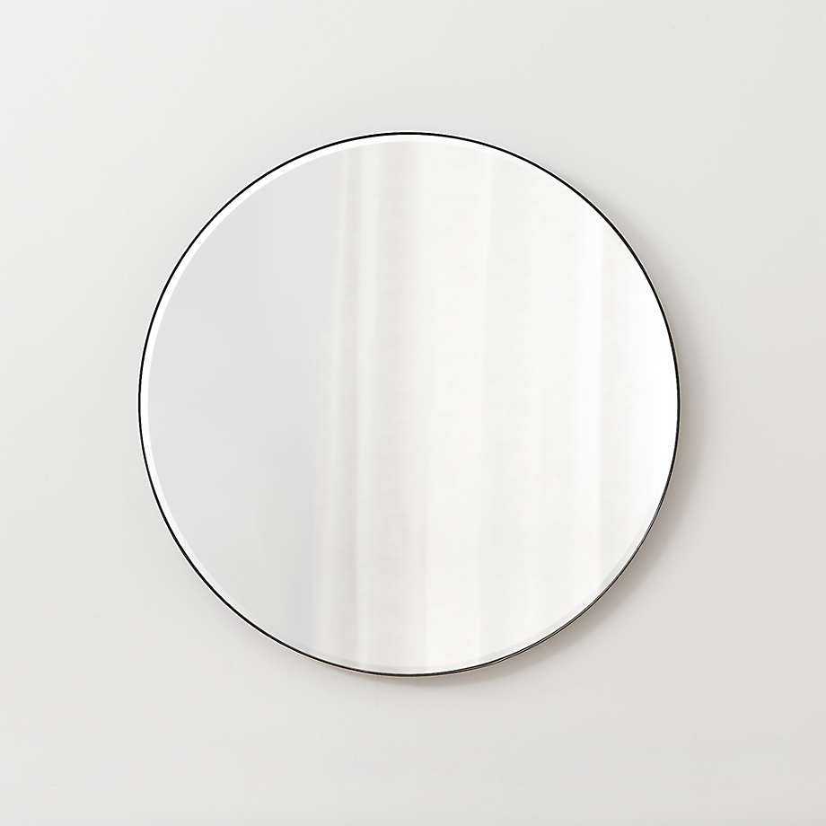 Edge Black Round 30' Wall Mirror