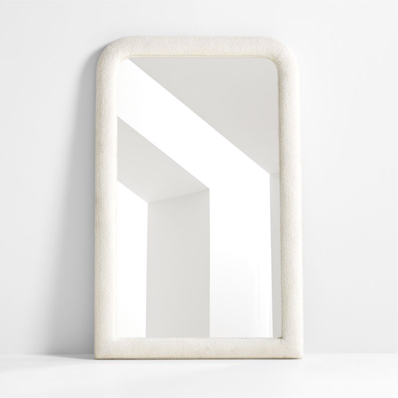 Harris White Boucle Rectangle Floor Mirror 46'x73'