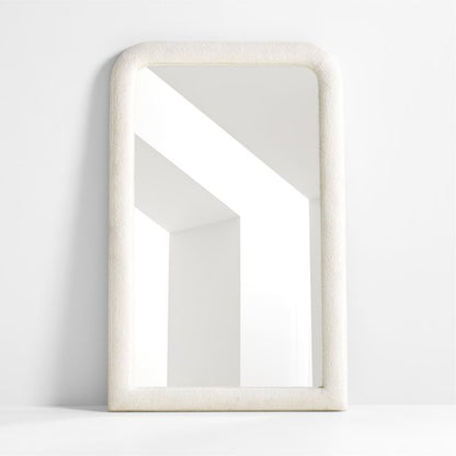 Harris White Boucle Rectangle Floor Mirror 46'x73'