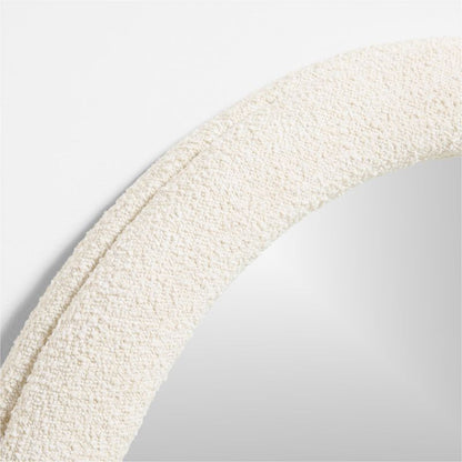 Harris White Boucle Round Wall Mirror 45'