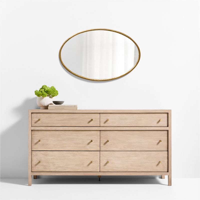 Mirabella Brass Metal Oval Wall Mirror 25.75'x40'