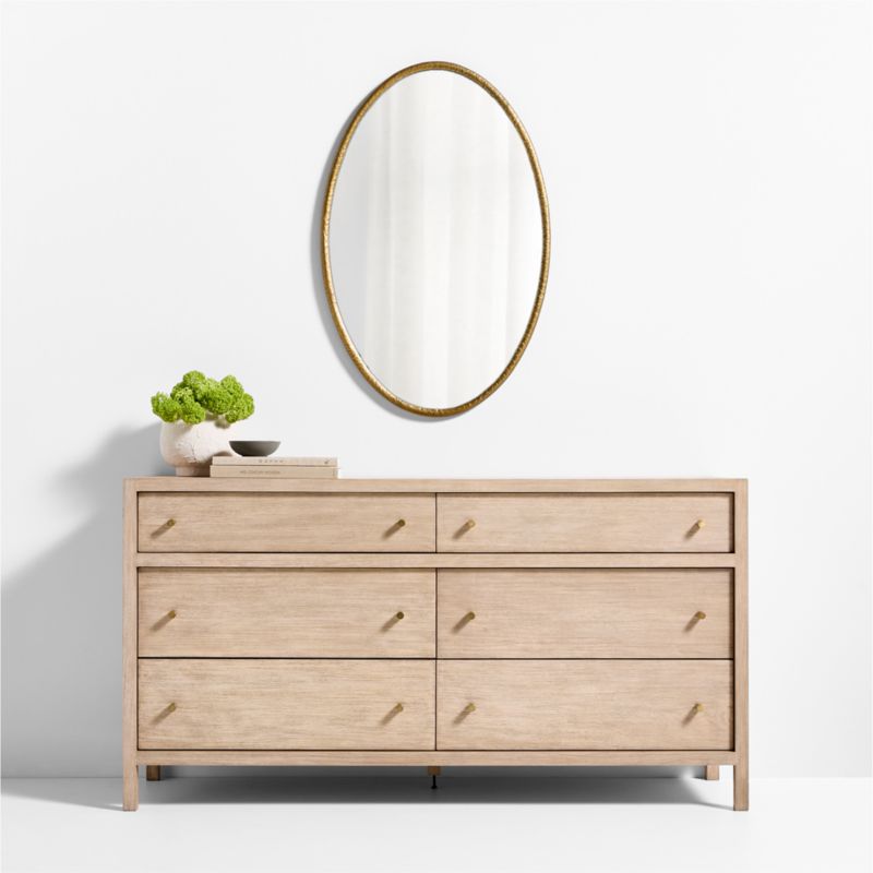 Mirabella Brass Metal Oval Wall Mirror 25.75'x40'