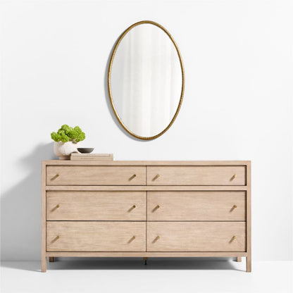 Mirabella Brass Metal Oval Wall Mirror 25.75'x40'