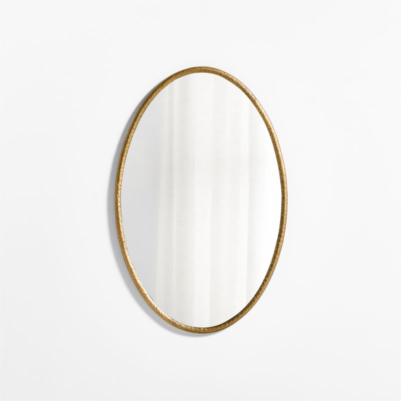 Mirabella Brass Metal Oval Wall Mirror 25.75'x40'
