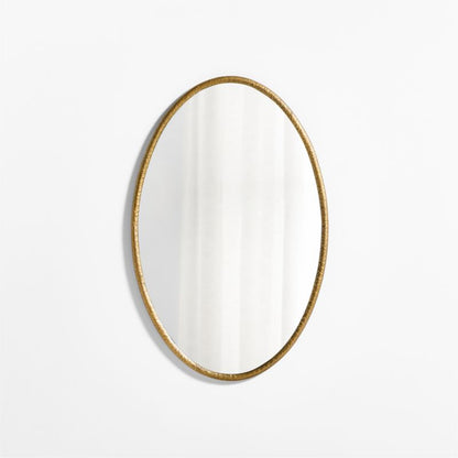 Mirabella Brass Metal Oval Wall Mirror 25.75'x40'