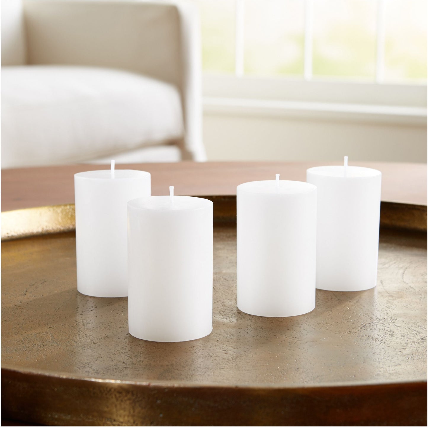 2'x3' White Pillar Candles, Set of 4