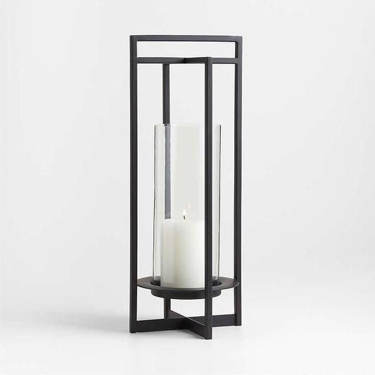 Dune Medium Black Metal Outdoor Lantern 24'